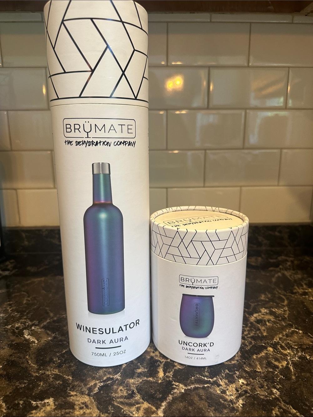 BRAND NEW BrüMate Winesulator Bottle & Uncork'd Tumbler Set — Dark Aura Finish